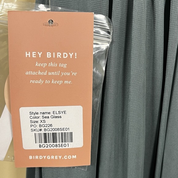 NWT Birds Grey Elsye Dress XS Sage Mesh Formal Prom Bridal Gown - Picture 8 of 10